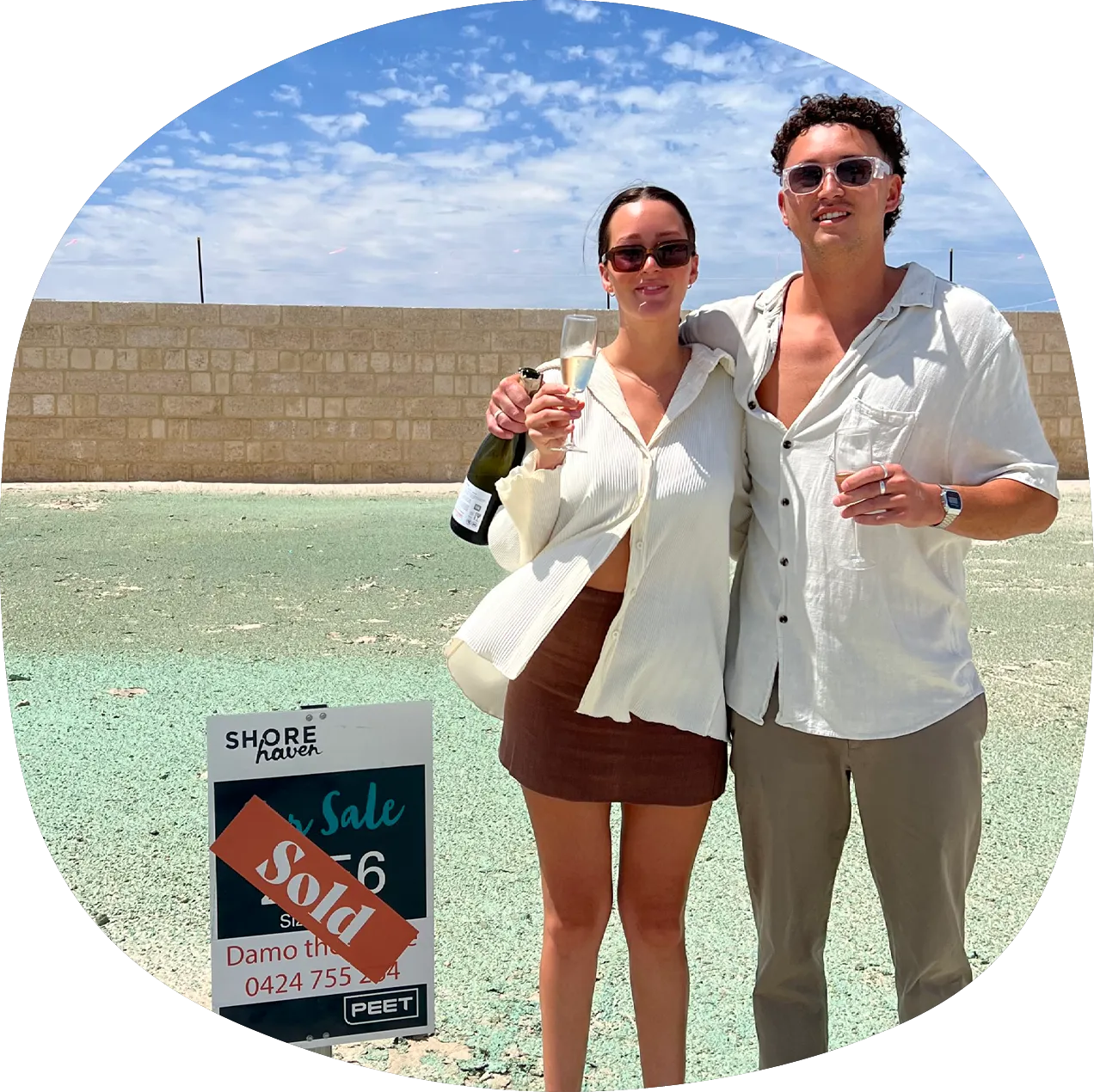 la vida homes happy couple new home champagne